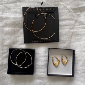 Gold and Silver Hoop Earrings Bundle